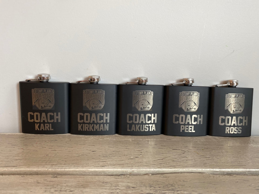 Personalized 6 oz Black Flask