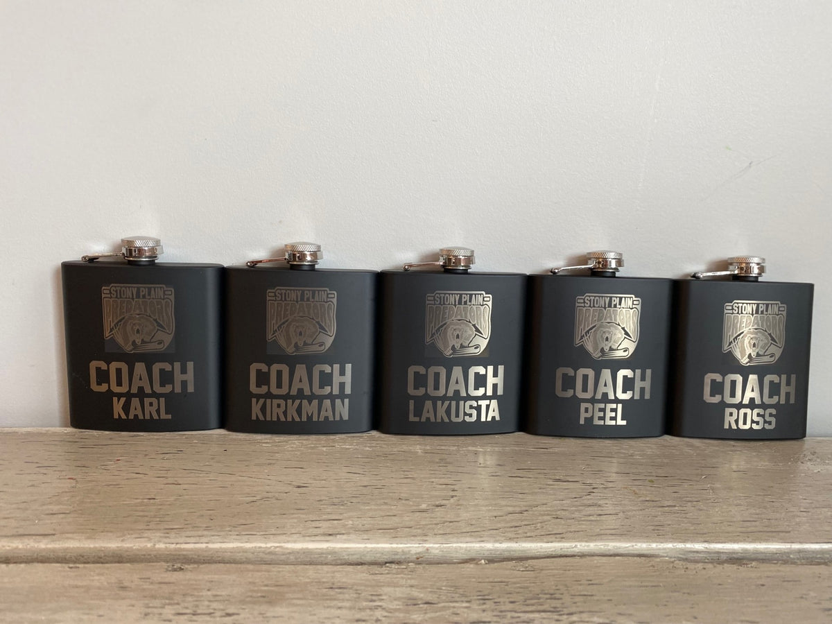 Personalized 6 oz Black Flask