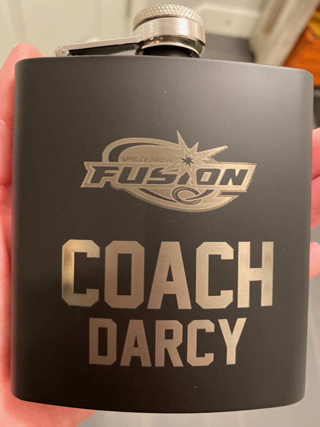 Personalized 6 oz Black Flask