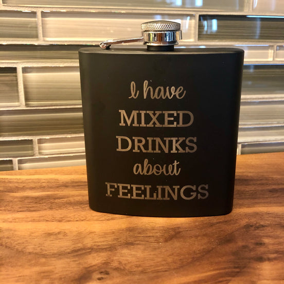 Personalized 6 oz Black Flask