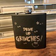 Personalized 6 oz Black Flask