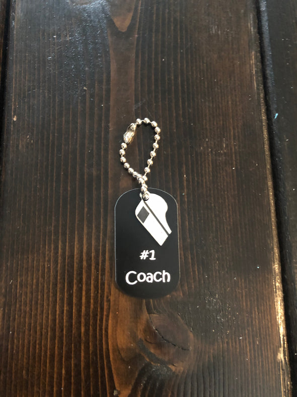 Coach Bag Tag With Whistle