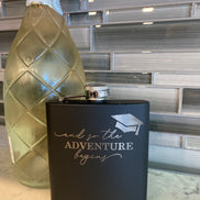 Personalized 6 oz Black Flask