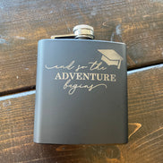 Personalized 6 oz Black Flask