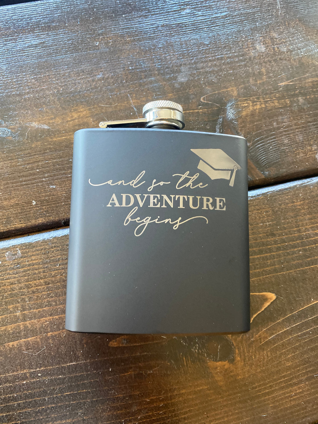 Personalized 6 oz Black Flask